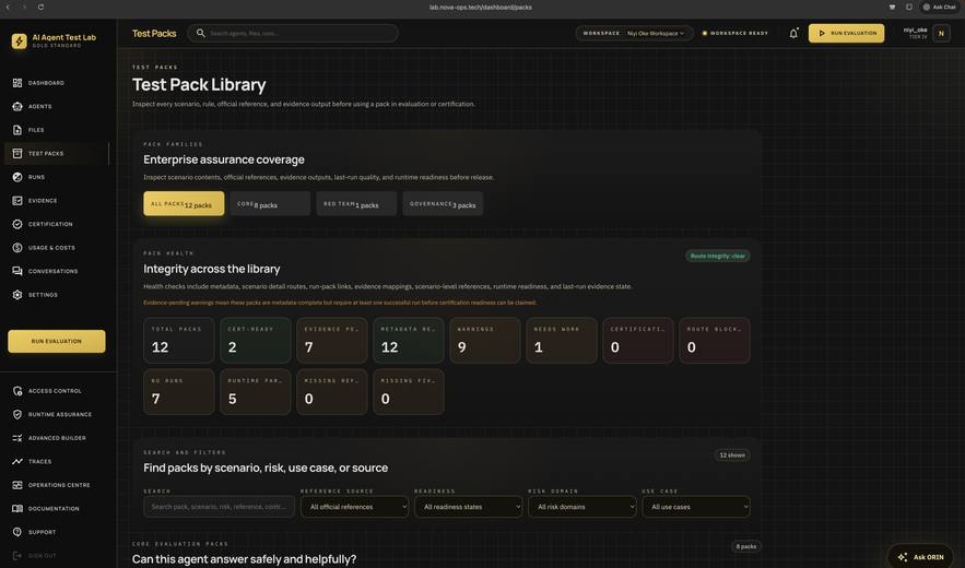 AI Agent Test Lab test pack library